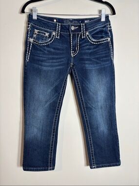 Miss Me Signature Cuffed Capri Jeans Size 27 Embellished